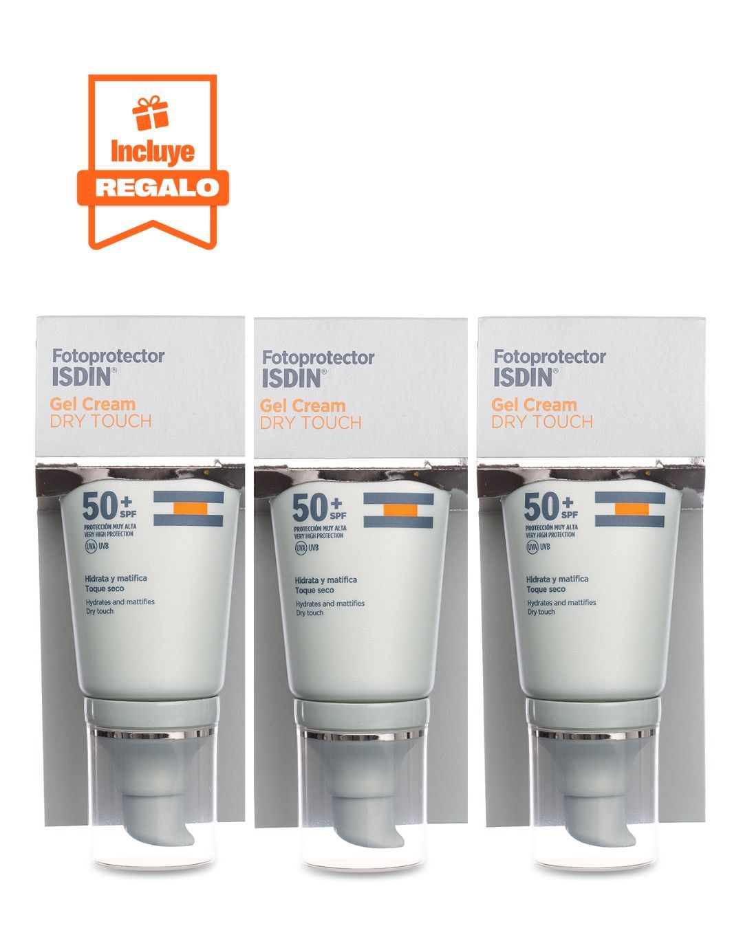 Trio Fotoprotector Facial Piel Grasa Gel Cream Dry Touch SPF 50+ 50ml ISDIN